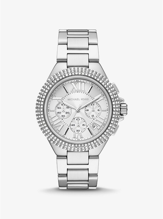마이클코어스 Michael Kors Oversized Camille Pave Silver-Tone Watch