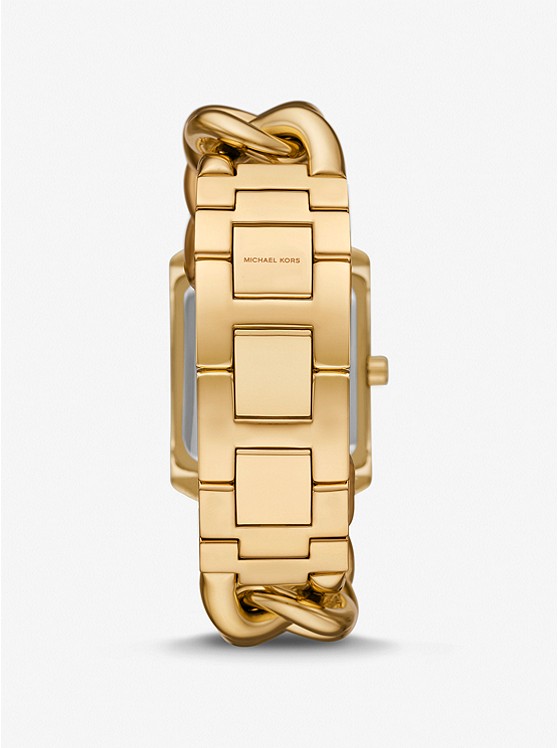마이클코어스 Michael Kors Oversized Emery Pave Gold-Tone Curb Link Watch