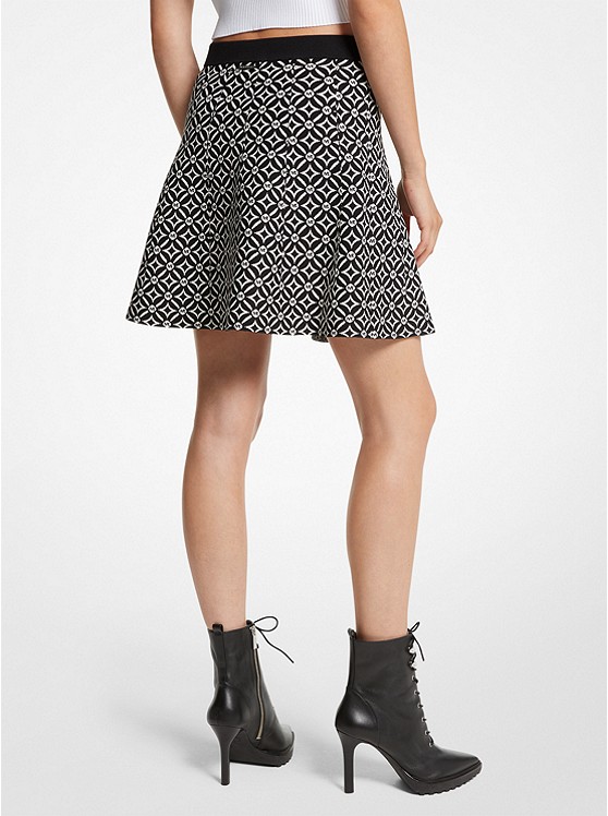 마이클코어스 MICHAEL Michael Kors Logo Jacquard A-Line Skirt