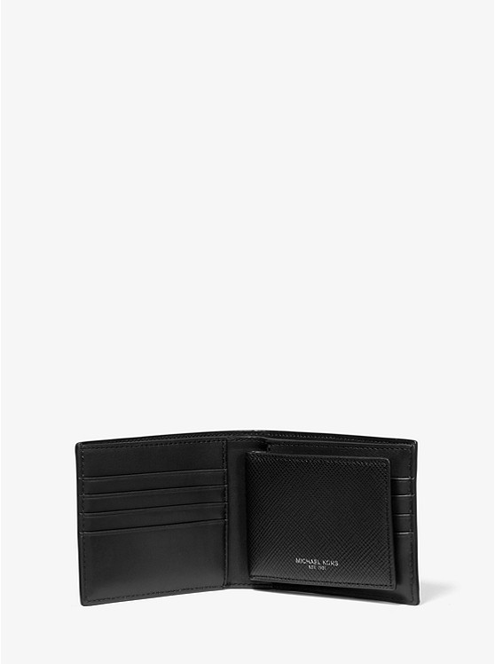 마이클코어스 Michael Kors Mens Harrison Crossgrain Leather Billfold Wallet With Passcase