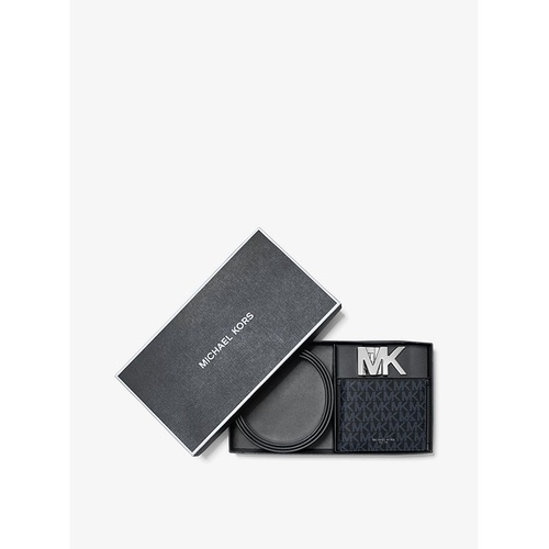 마이클코어스 Michael Kors Mens Logo Belt and Billfold Wallet Set