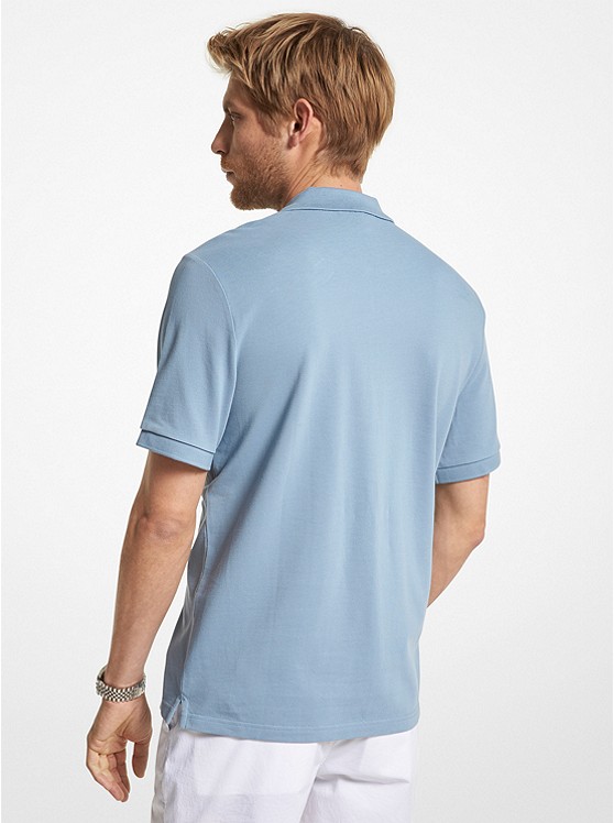 마이클코어스 Michael Kors Mens Cotton Half-Zip Polo Shirt