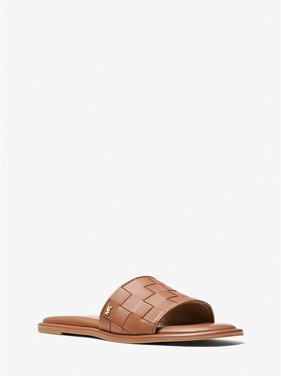 MICHAEL Michael Kors Hayworth Woven Leather Slide Sandal