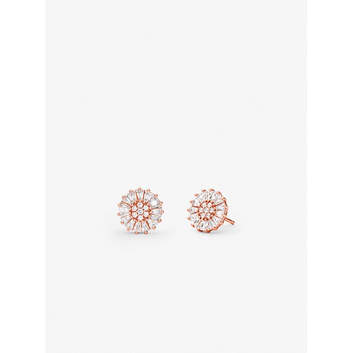 마이클코어스 Michael Kors Two-Tone Sterling Silver Logo Stud Earrings