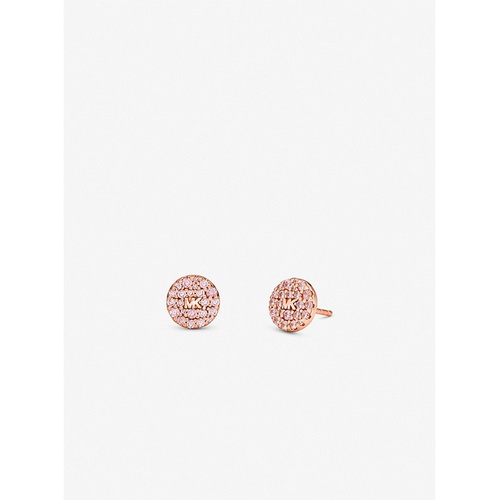 마이클코어스 Michael Kors 14K Rose Gold-Plated Sterling Silver Pave Logo Disc Earrings and Necklace Set