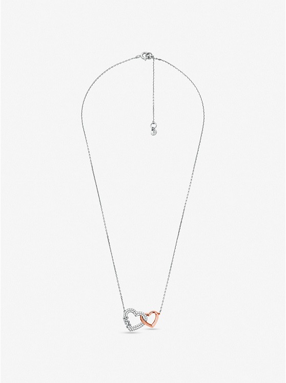 마이클코어스 Michael Kors Precious Metal-Plated Sterling Silver Interlocking Hearts Necklace