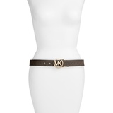 MICHAEL Michael Kors Logo Reversible Leather Belt_CHOCOLATE/ BLACK