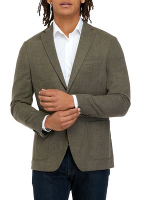 Single Breasted Taupe Soft Knit Sport Coat