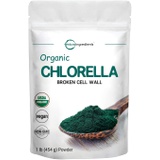 Micro Ingredients Organic Chlorella Powder, 16 Ounce (1lb), Broken Cell Wall, Rich in Vegan Proteins & Vitamins, Raw, Bulk Premium Chlorella Supplement, Vegan Friendly, Non-Irradia