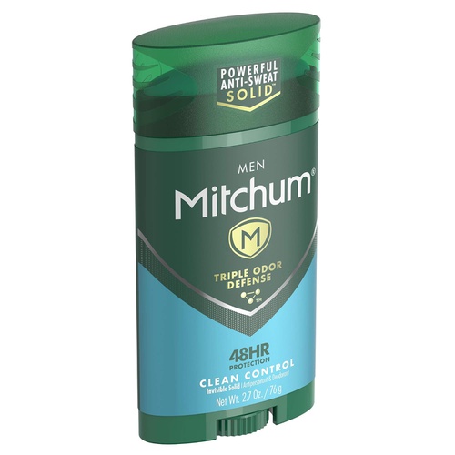  Mitchum Antiperspirant Deodorant Stick for Men, Triple Odor Defense Invisible Solid, 48 Hr Protection, Dermatologist Tested, Clean Control, 2.7 oz