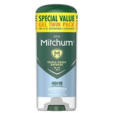 Mitchum Antiperspirant Deodorant Stick for Men, Triple Odor Defense Gel, 48 Hr Protection, Dermatologist Tested, Alcohol Free, Unscented, 3.4 Ounce (Pack of 2)