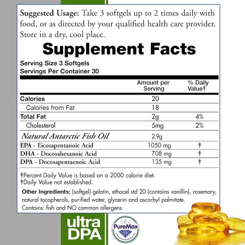  Moms For Nutrition Wild Caught Omega 3 Fish Oil DPA-EPA-DHA 2,900 Milligram Fish Oil Supplement