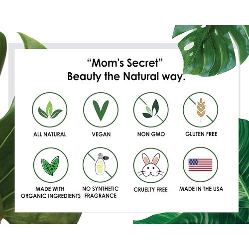  Moms Secret Natural Flawless Face Makeup Primer, Organic, Vegan, Gluten Free, Non GMO, For All Skin Types, Paraben Free, Cruelty Free, Made in the USA, 1oz