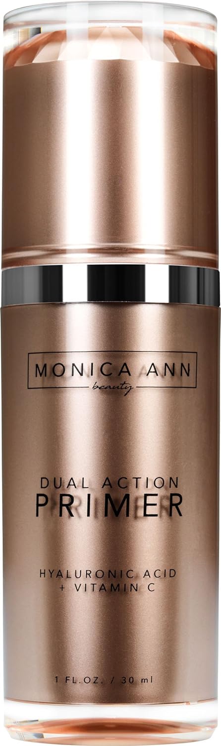  Dual-Action Face Primer (Vitamin C+ Hyaluronic Acid) , Monica Ann Beauty; Foundation Primer that will Hydrate, Mattify, Brighten, and Minimize Pores for a Healthy Natural Glow!