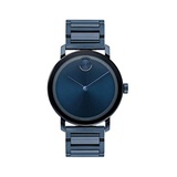Movado Mens Swiss Quartz Watch with Stainless Steel Strap, Blue, 21 (Model: 3600510)