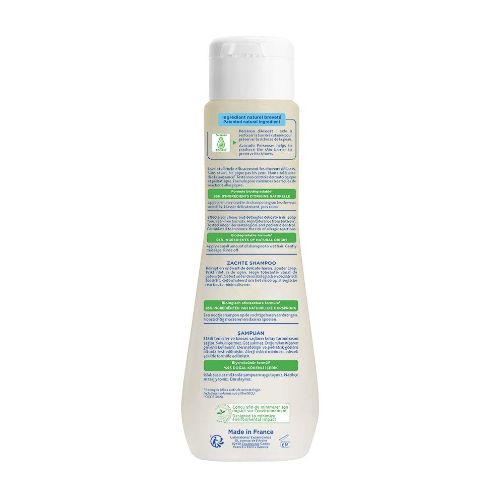  Mustela Gentle Shampoo, Baby Shampoo And Detangler, Tear-Free, with Natural Avocado Perseose, Various Sizes