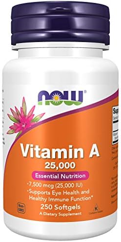  NOW Supplements, Vitamin A (Fish Liver Oil) 25,000 IU, Essential Nutrition, 250 Softgels