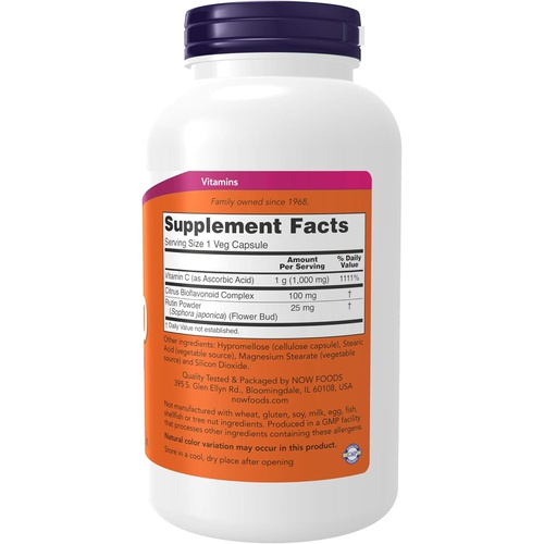  NOW Supplements, Vitamin C-1,000 with 100 mg of Bioflavonoids, Antioxidant Protection*, 250 Veg Capsules