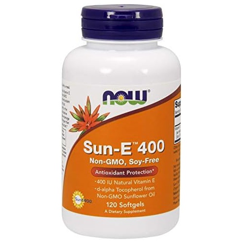  NOW Supplements, Sun-E 400 IU with d-alpha Tocopherol from Non-GMO Sunflower Oil, 120 Softgels