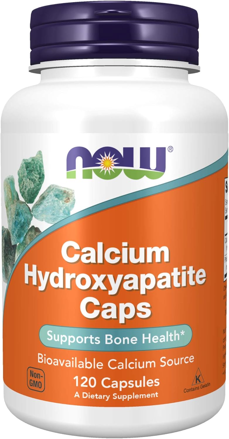 NOW Supplements, Calcium Hydroxyapatite Caps, Supports Bone Health*, 120 Capsules