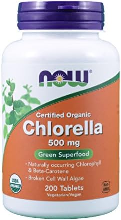  Now Foods Organic Chlorella 500 mg Tablets, 200 Count (Pack of 2)