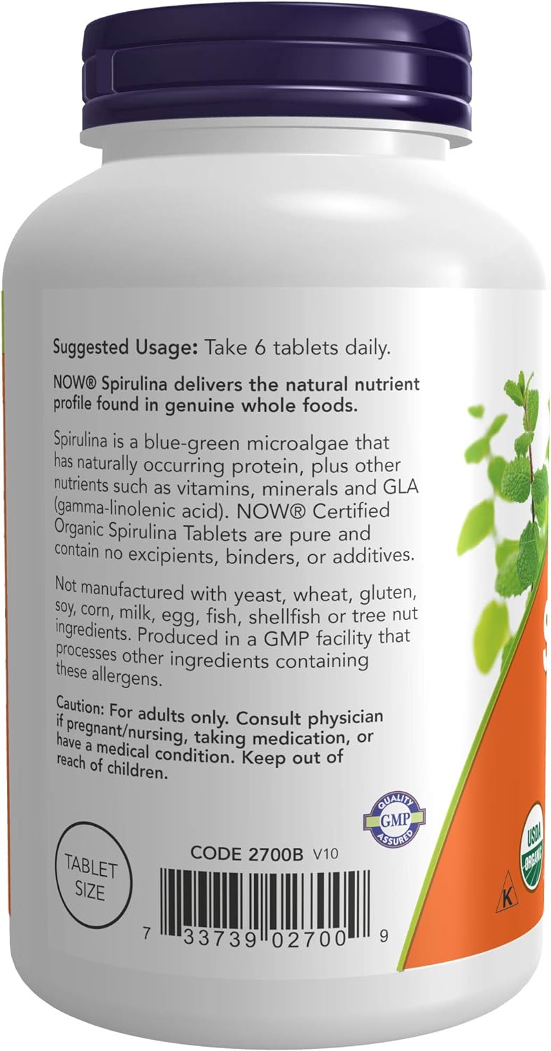  Now Foods Organic Spirulina Tablets, 500