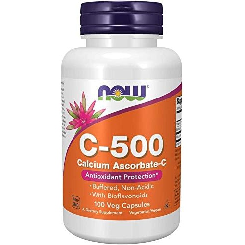  NOW Supplements, Vitamin C-500 Calcium Ascorbate, Antioxidant Protection*, 100 Veg Capsules