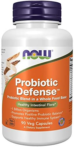  NOW Supplements, Probiotic Defense, Probiotic Blend in a Whole Food Base with 1 Billion Organisms, 90 Veg Capsules