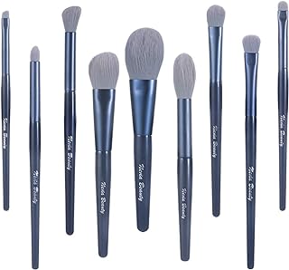 N/R Professional Makeup Brushes Set 9Pcs for Eyeshadow, Foundation, Blush and Concealer,travel size makeup brushes touch up your face on-the-go