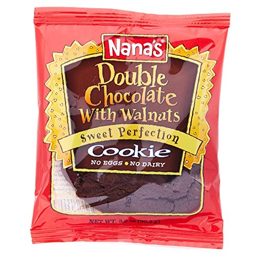 Nanas Nana’s Double Chocolate Cookies - No Eggs or Dairy - 3.2 Oz Packages - Pack of 12 Vegan Cookies