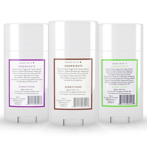  Native Deodorant - Natural Deodorant for Women and Men - Vegan, Gluten Free, Cruelty Free - Contains Probiotics - Aluminum Free & Paraben Free, Naturally Derived Ingredients - Coco