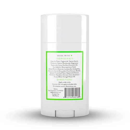  Native Deodorant - Natural Deodorant for Women and Men - Vegan, Gluten Free, Cruelty Free - Contains Probiotics - Aluminum Free & Paraben Free, Naturally Derived Ingredients - Cucu
