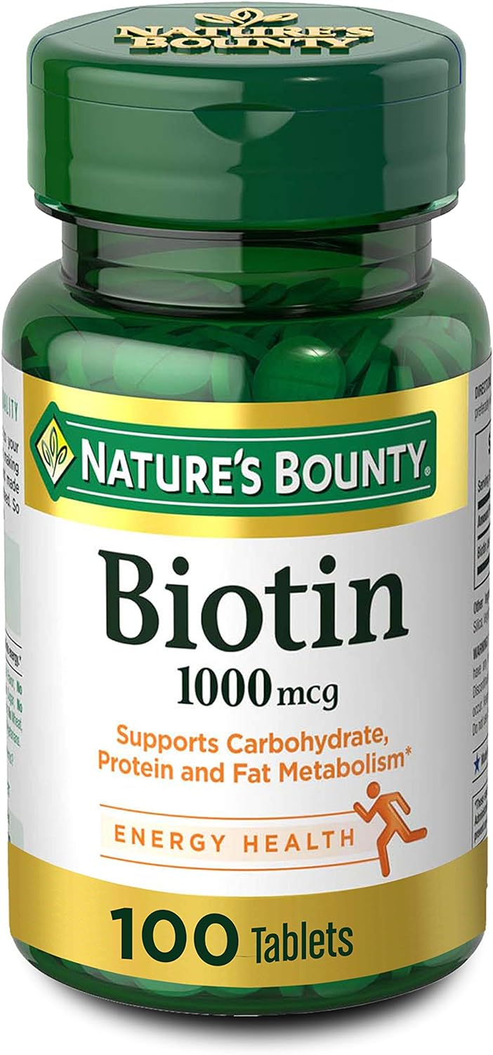 Natures Bounty Biotin 1000 mcg Tablets 100 Count (Pack of 3)