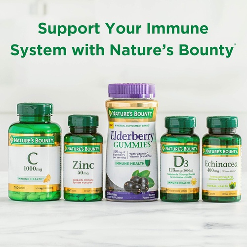  Natures Bounty Nature’s Bounty Vitamin C + Rose Hips, Immune Support, 1000mg, Coated Caplets, 100 Ct
