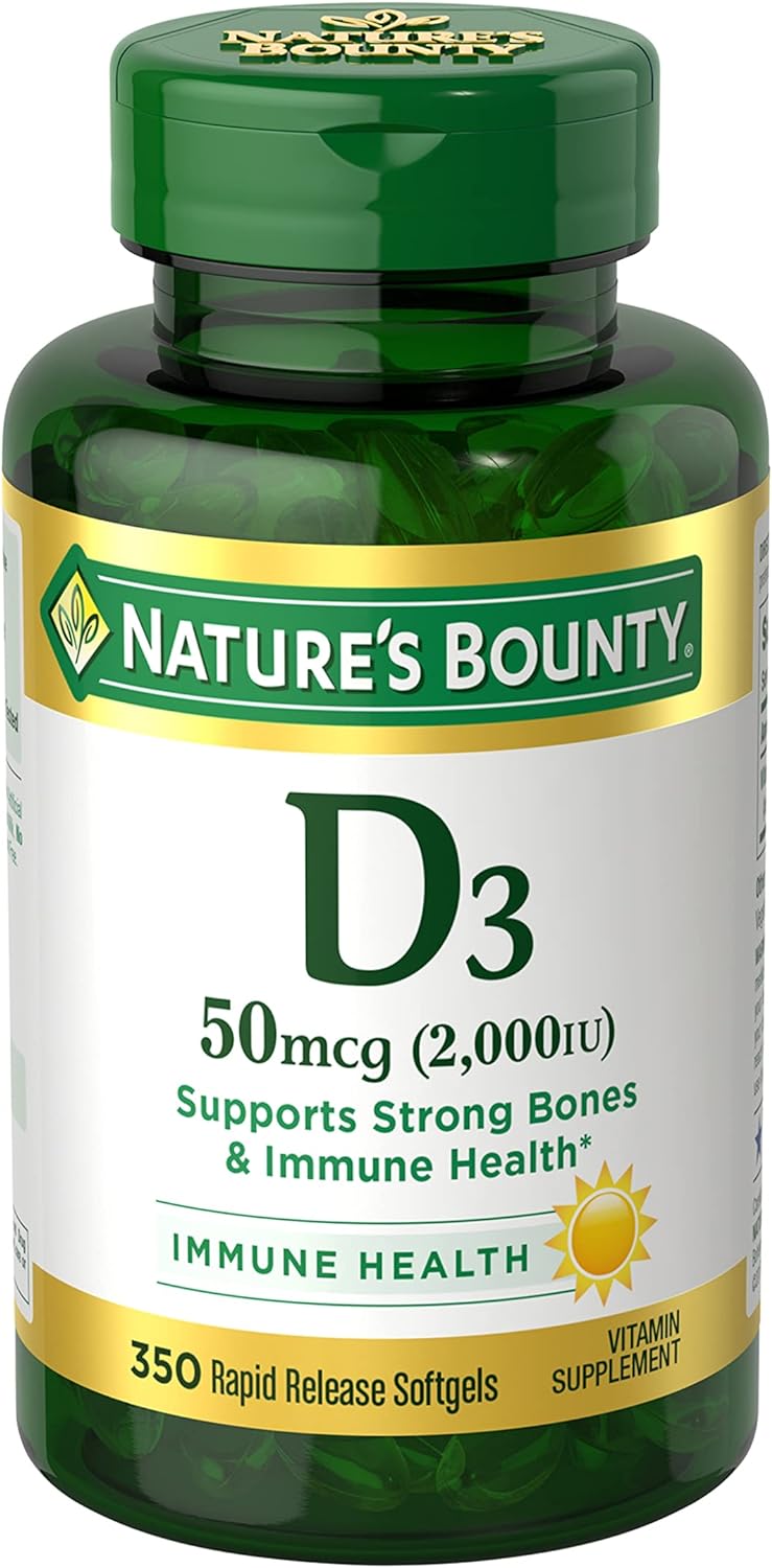 Natures Bounty Nature’s Bounty Vitamin D, Immune Support, 2000 IU, Softgels, 350 Ct