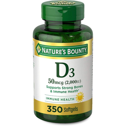  Natures Bounty Nature’s Bounty Vitamin D, Immune Support, 2000 IU, Softgels, 350 Ct