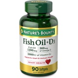 Fish Oil plus D3 by Natures Bounty, Contains Omega 3, Immune Support & Supports Heart Health, 1200mg Fish Oil, 360mg Omega 3, 1000IU Vitamin D3, 90 Softgels
