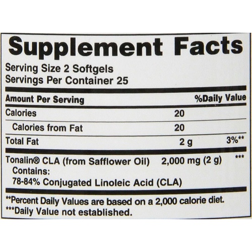  Natures Bounty Tonalin Pills and Dietary Supplement, Diet and Body Support, 1000 mg, 50 Softgels