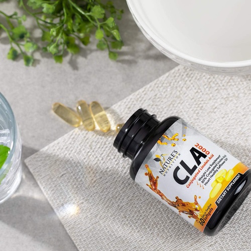  Natures Nutrition CLA Supplements - Active Conjugated Linoleic Acid CLA Pills for Weight Management, Lean Muscle, & Energy Support - CLA Supplement Stimulant Free CLA Vitamins from Non-GMO Safflower