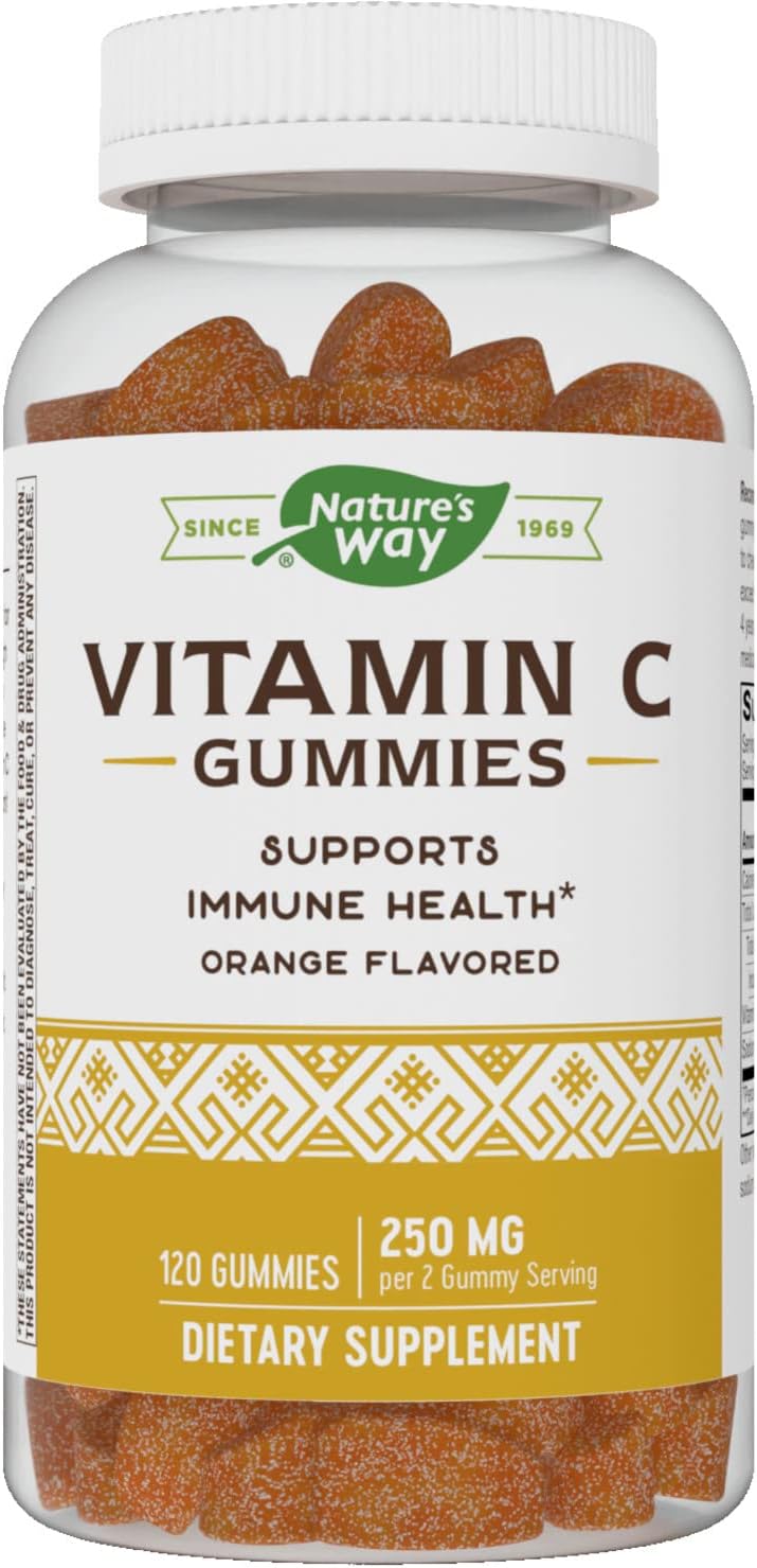 Natures Way Nature’s Way Vitamin C Gummies, For Immune Health, 250 mg per Serving, Orange Flavored, 120 Gummies