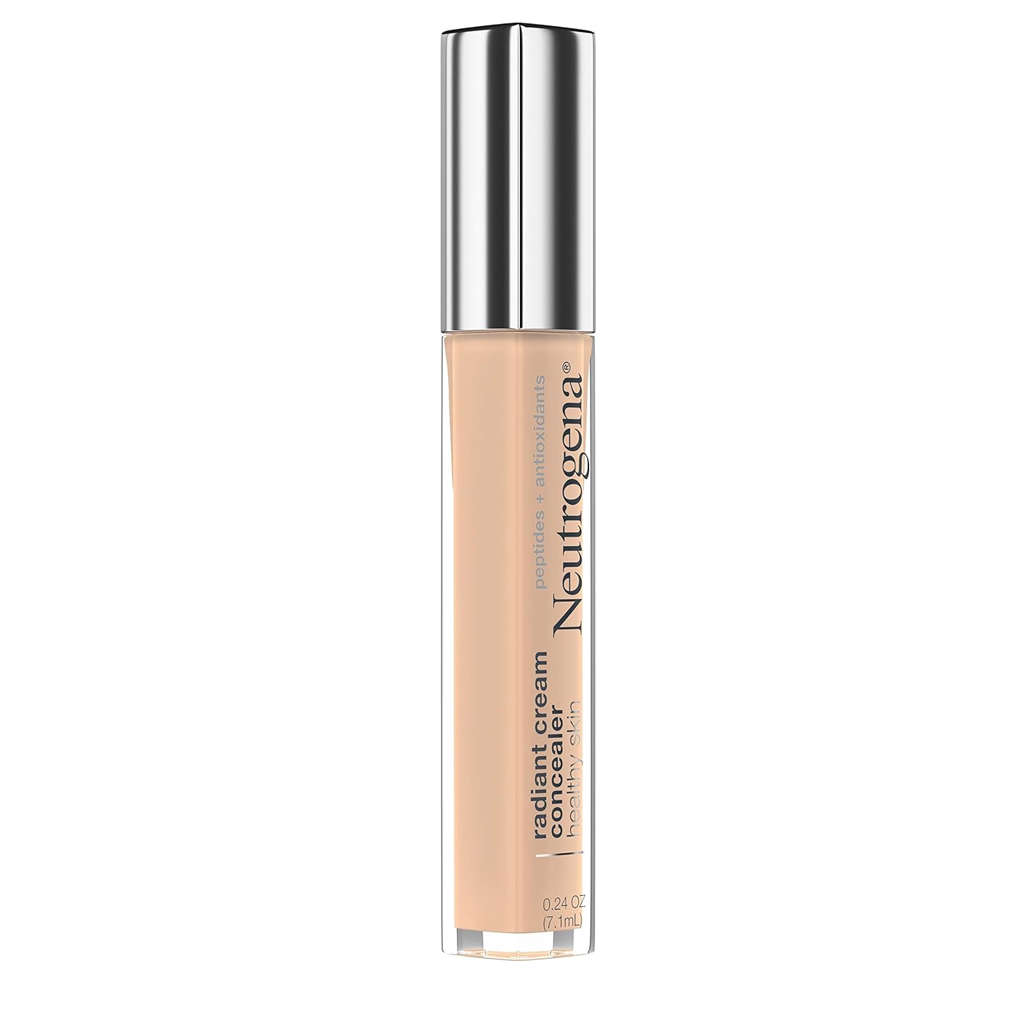  Neutrogena Healthy Skin Radiant Brightening Cream Concealer with Peptides & Vitamin E Antioxidant, Lightweight Perfecting Concealer Cream, Non-Comedogenic, Ecru Light 02 with cool