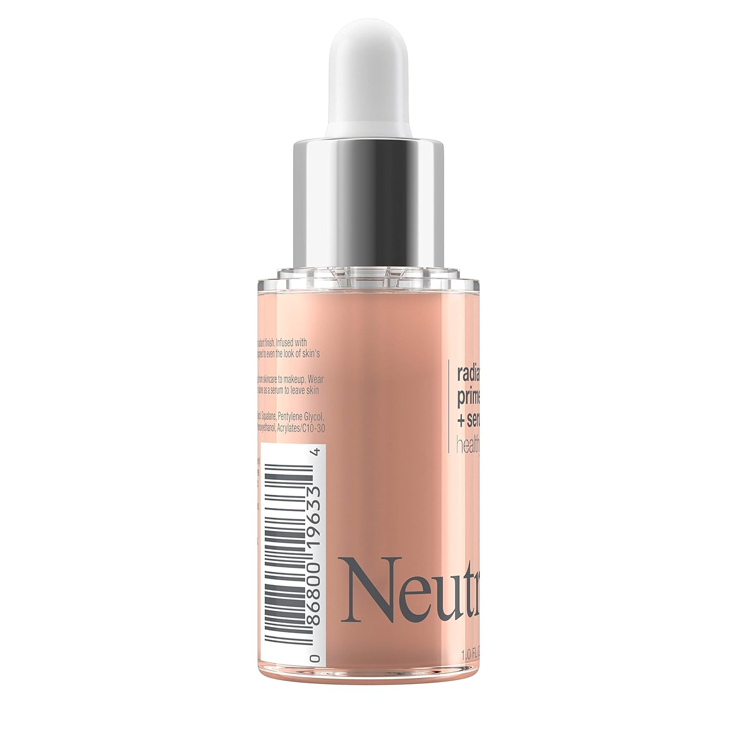  Neutrogena Healthy Skin Radiant Booster Primer & Serum, Skin-Evening Serum-to-Primer with Peptides & Pearl Pigments, Evens the Look of Skins Tone & Smooths Texture, 1.0 fl. oz