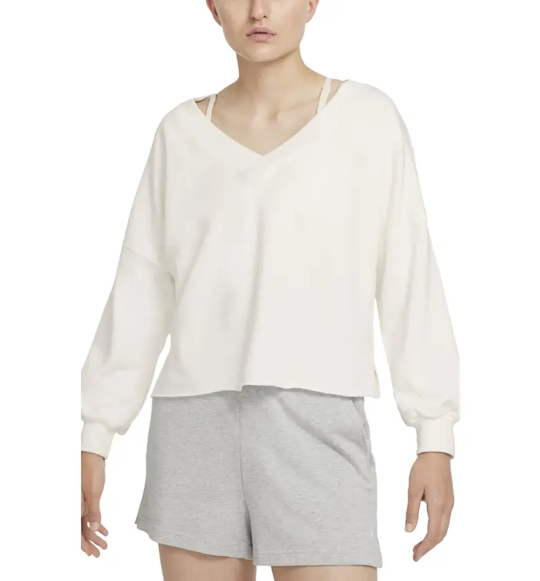Nike Yoga Luxe Fleece Pullover_SAIL/WHITE