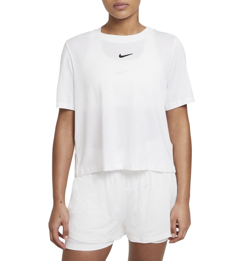 Nike NikeCourt Advantage Tennis Shirt_WHITE/ BLACK