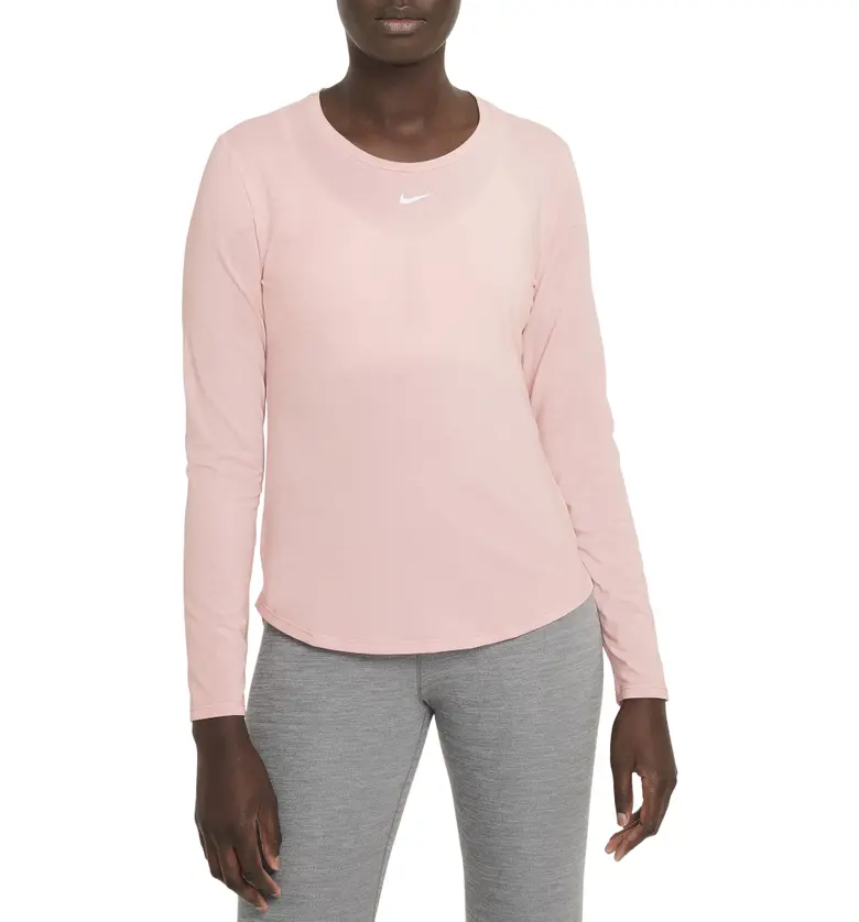 Nike One Luxe Dri-FIT Long Sleeve Top_PINK GLAZE