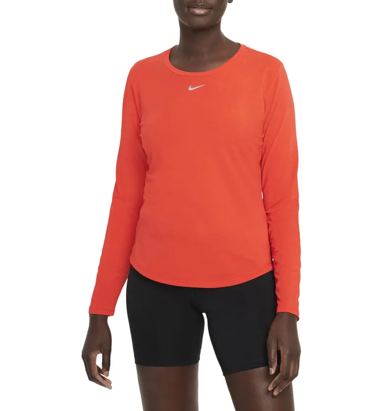 Nike One Luxe Dri-FIT Long Sleeve Top_CHILE RED
