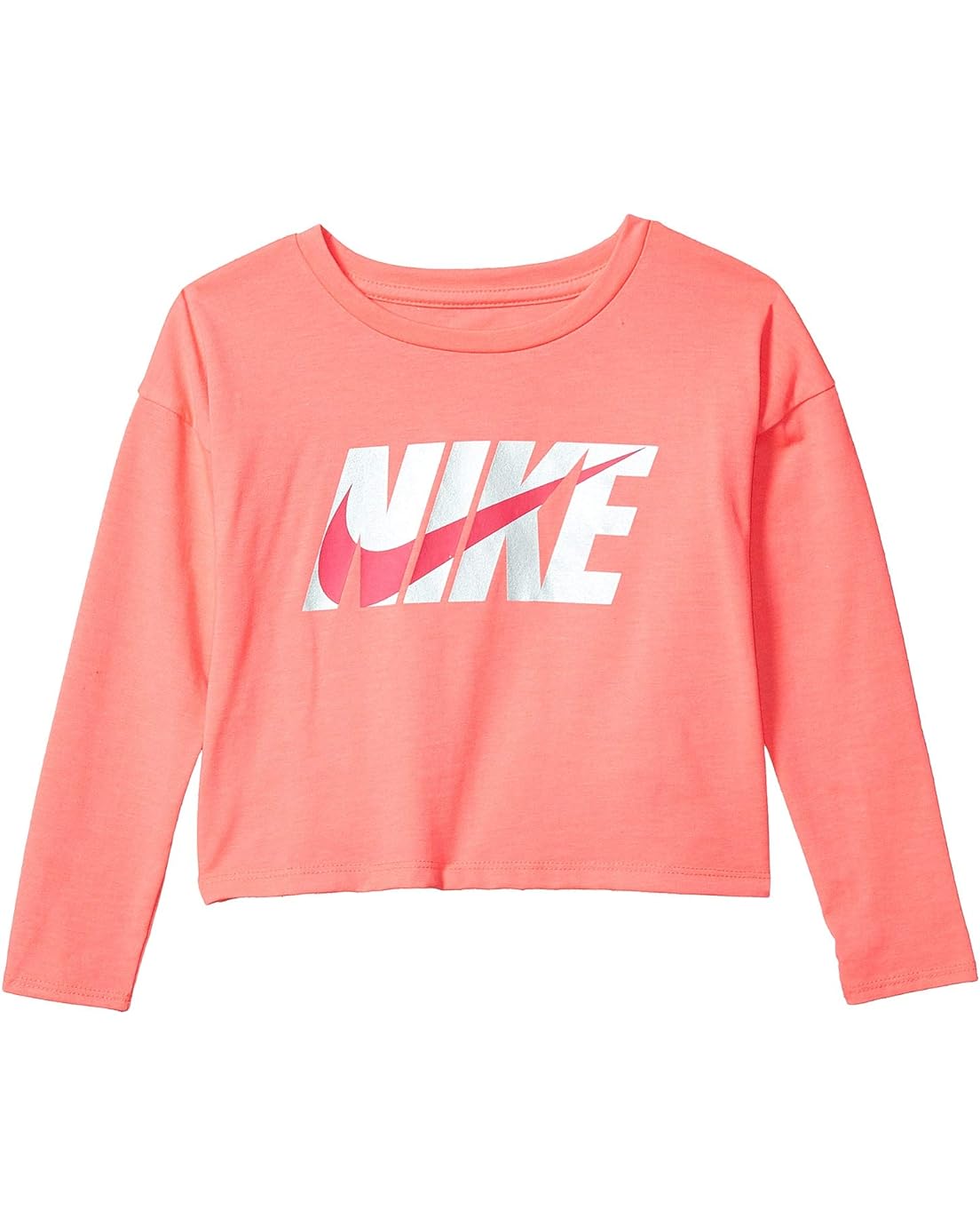 Nike Kids Nike Metallic Logo Long Sleeve Boxy T-Shirt (Toddleru002FLittle Kids)