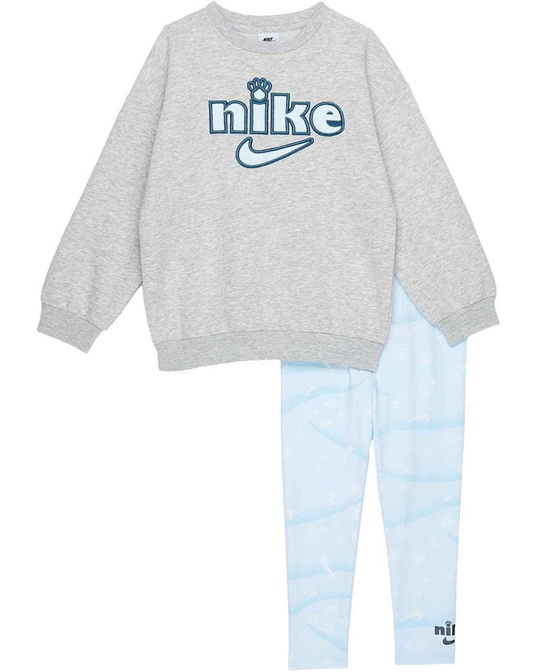 나이키 Nike Kids Ksa All Over Print Leggings Crew Set (Toddler)