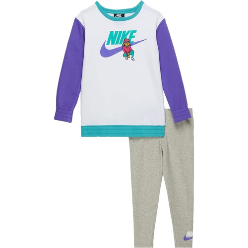 나이키 Nike Kids Crew Neck Sweatshirt and Leggings Set (Toddler/Little Kids)