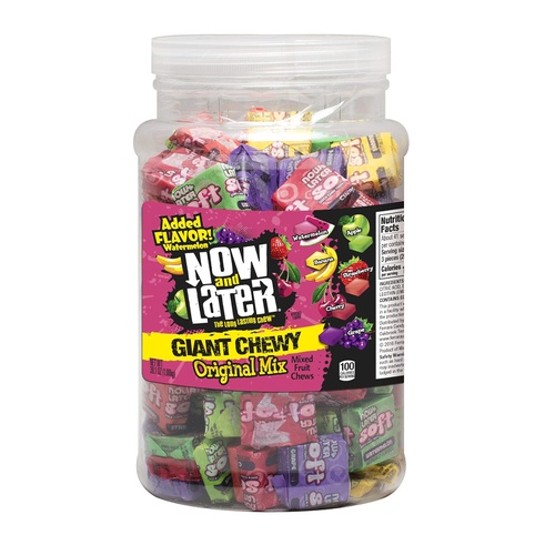  Now and Later Now & Later Chewy Mixed Fruit Chews Assorted, 38 Ounce Jar